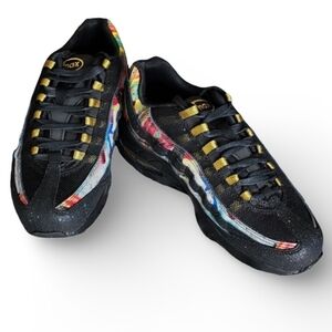 NWB Nike Air Max 95 GS “Paint Splatter”‎ Black/Metallic Gold Multi Boys 4.5Y